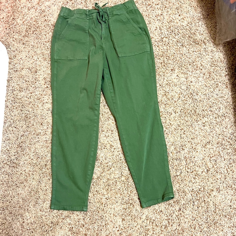 Judy Blue Size 16W; color denim in green; Drawstring and elastic wait